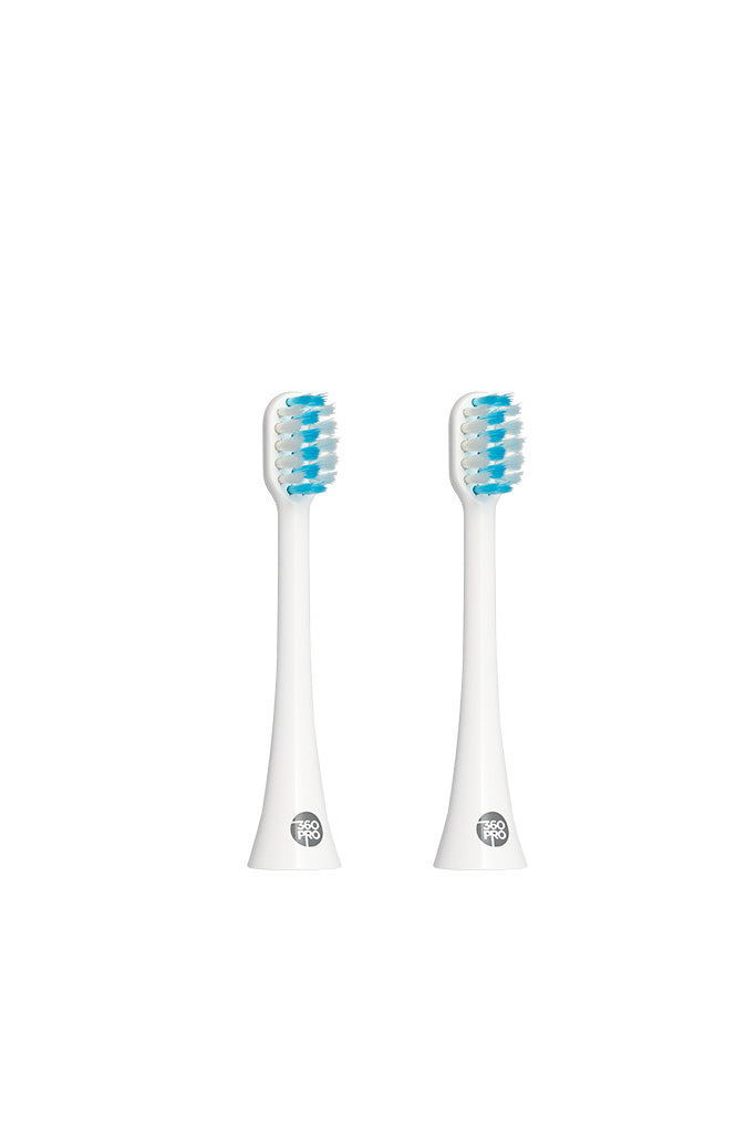 360PRO EVO Sonic Toothbrush Compact Soft Heads White 2 Pack