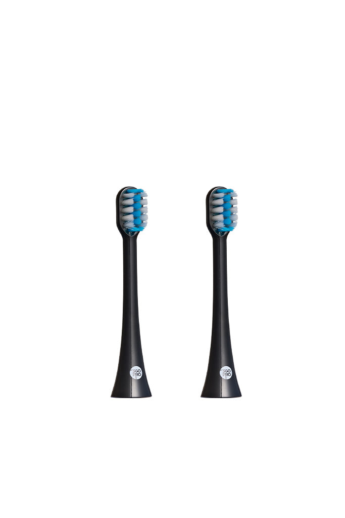 360PRO EVO Sonic Toothbrush Compact Soft Heads Black 2 Pack